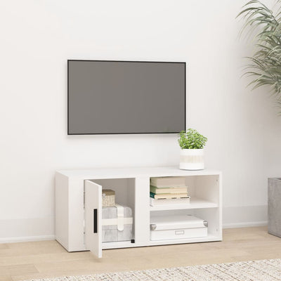 TV-taso valkoinen 80x31,5x36 cm tekninen puu