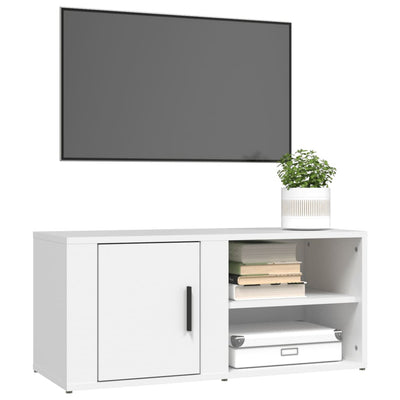 TV-taso valkoinen 80x31,5x36 cm tekninen puu