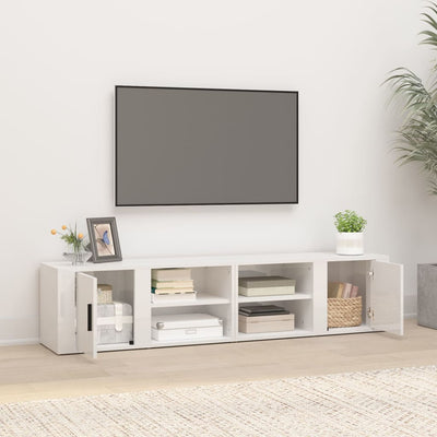TV-tasot 2 kpl korkeakiilto valk. 80x31,5x36 cm tekninen puu