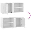 TV-tasot 2 kpl korkeakiilto valk. 80x31,5x36 cm tekninen puu