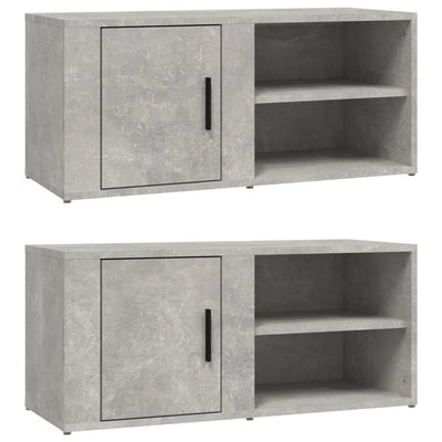 Seinäkaapit 2 kpl betoninharmaa 80x31,5x36 cm tekninen puu