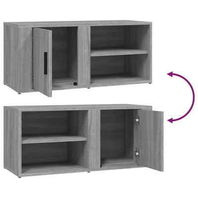 TV-tasot 2 kpl harmaa Sonoma 80x31,5x36 cm lastulevy