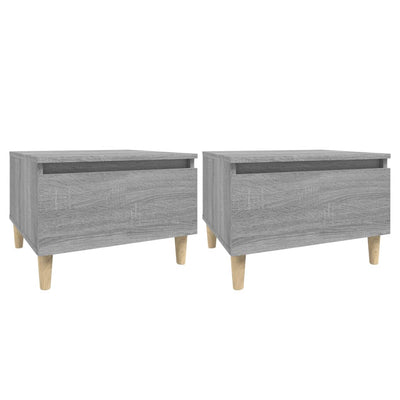 Sivupöydät 2 kpl harmaa Sonoma 50x46x35 cm tekninen puu
