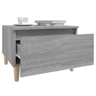 Sivupöydät 2 kpl harmaa Sonoma 50x46x35 cm tekninen puu