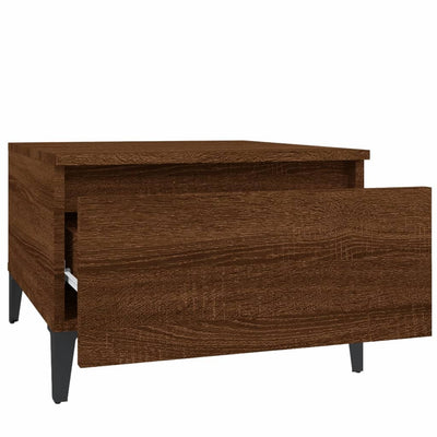 Sivupöydät 2 kpl ruskea tammi 50x46x35 cm tekninen puu