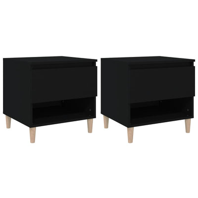 Yöpöydät 2 kpl musta 50x46x50 cm tekninen puu