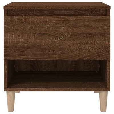 Yöpöydät 2 kpl ruskea tammi 50x46x50 cm tekninen puu