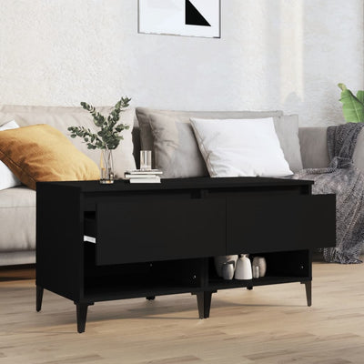 Sivupöydät 2 kpl musta 50x46x50 cm tekninen puu