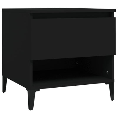 Sivupöydät 2 kpl musta 50x46x50 cm tekninen puu