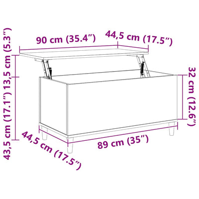 Valkoinen sohvapöytä George 90x44,5x45cm (korkeakiilto, puinen)