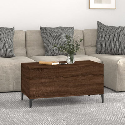 Sohvapöytä ruskea tammi 90x44,5x45 cm tekninen puu