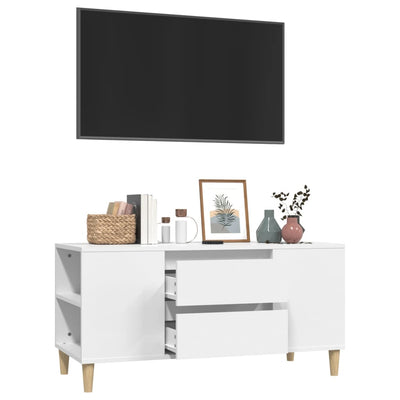 TV-taso valkoinen 102x44,5x50 cm tekninen puu