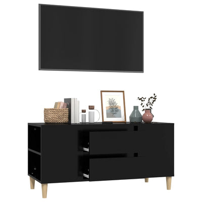TV-taso musta 102x44,5x50 cm tekninen puu