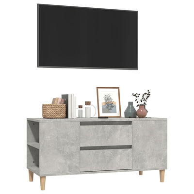 TV-taso betoninharmaa 102x44,5x50 cm tekninen puu