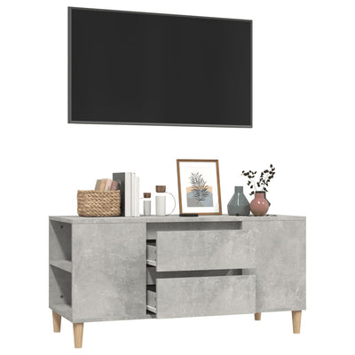 TV-taso betoninharmaa 102x44,5x50 cm tekninen puu