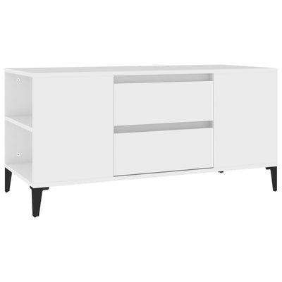 TV-taso valkoinen 102x44,5x50 cm tekninen puu