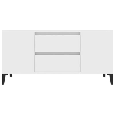 TV-taso valkoinen 102x44,5x50 cm tekninen puu