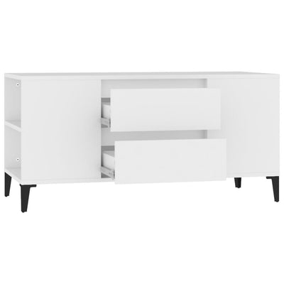 TV-taso valkoinen 102x44,5x50 cm tekninen puu
