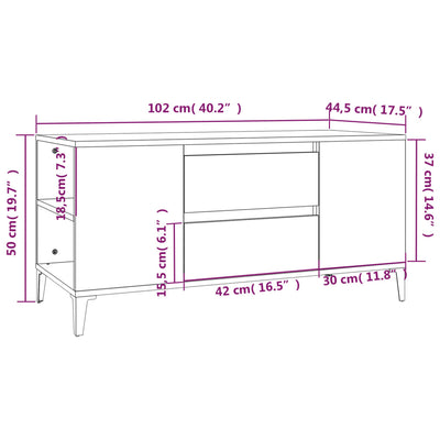 TV-taso Sonoma-tammi 102x44,5x50 cm tekninen puu