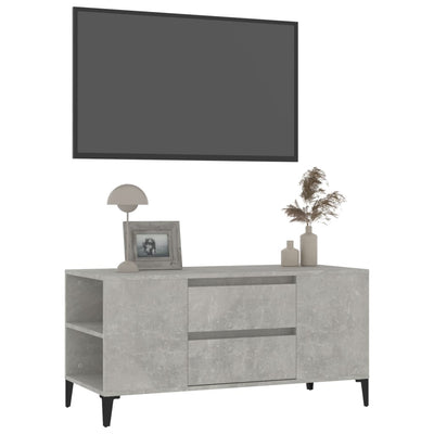 TV-taso betoninharmaa 102x44,5x50 cm tekninen puu