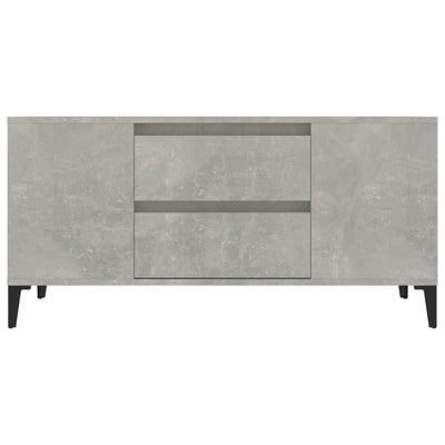 TV-taso betoninharmaa 102x44,5x50 cm tekninen puu