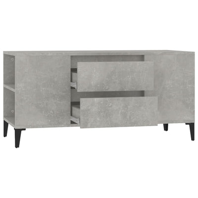 TV-taso betoninharmaa 102x44,5x50 cm tekninen puu