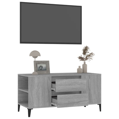 TV-taso harmaa Sonoma 102x44,5x50 cm tekninen puu