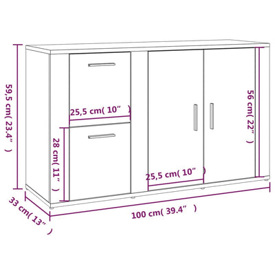 Senkki betoninharmaa 100x33x59,5 cm tekninen puu