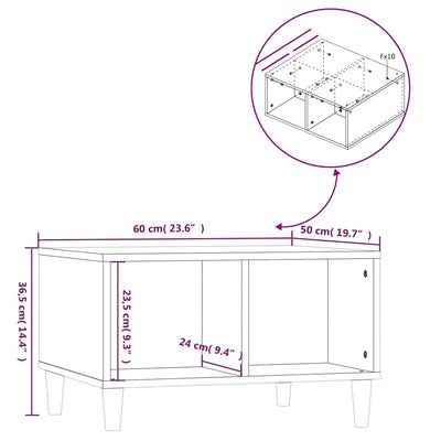 Valkoinen sohvapöytä Irimina 60x50x36,5cm (korkeakiilto, puinen)