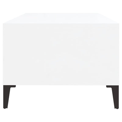 Valkoinen sohvapöytä Friderik 90x50x36,5cm (korkeakiilto, puinen)