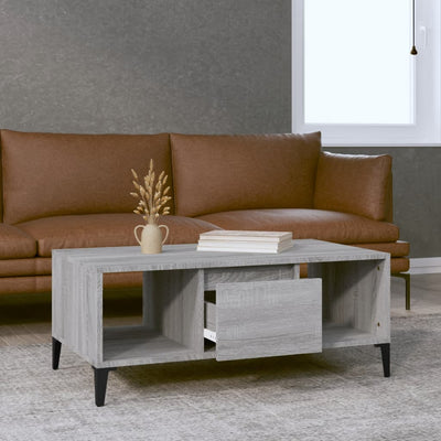 Sohvapöytä harmaa Sonoma 90x50x36,5 cm tekninen puu