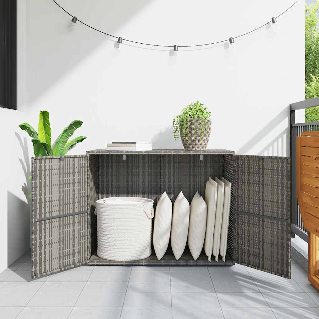 Harmaa puutarhan säilytyskaappi Butila 100x55,5x80cm (polyrottinki)