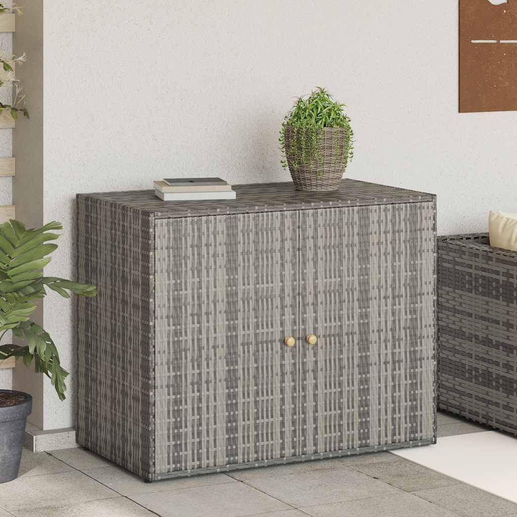 Harmaa puutarhan säilytyskaappi Butila 100x55,5x80cm (polyrottinki)