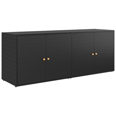 Puutarhan säilytyskaappi musta 198x55,5x80 cm polyrottinki