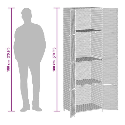 Musta puutarhan säilytyskaappi Soroaga 59x40x180cm (polyrottinki)