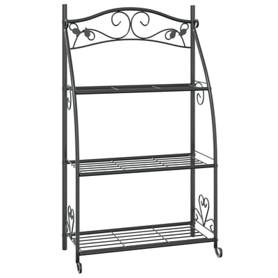 Kukkateline musta 56x30x96 cm teräs