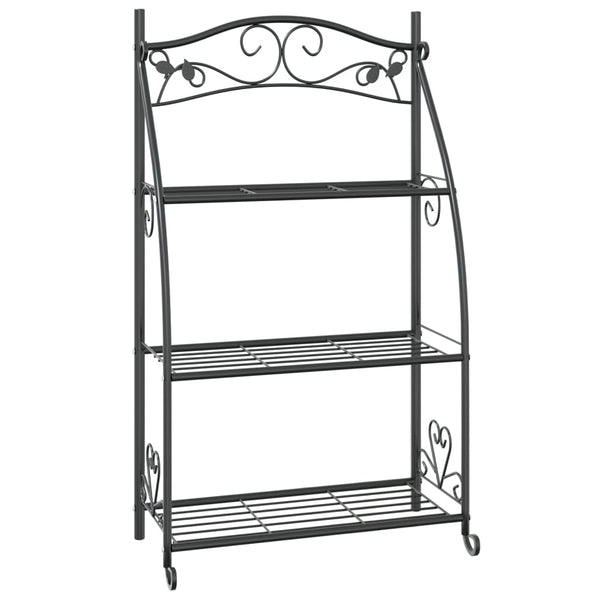 Musta kukkateline Gezo 56x30x96cm (teräs)