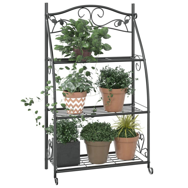 Musta kukkateline Gezo 56x30x96cm (teräs)