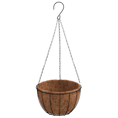 Riippuvat kukkaruukut 4 kpl kookosvuori musta Ø 40x63 cm teräs