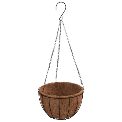 Riippuvat kukkaruukut 4 kpl kookosvuori musta Ø 40x63 cm teräs