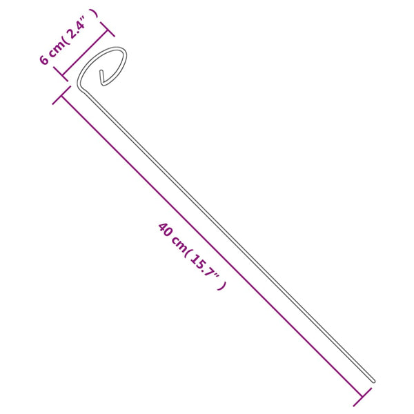 Vihreä puutarhan kasvituet Ilelida 40cm (20 kpl teräs)