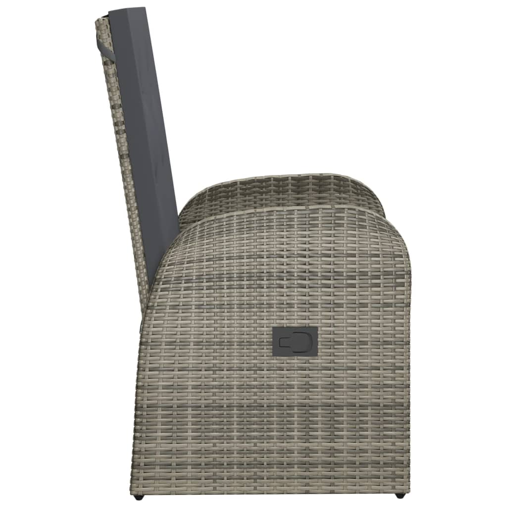 Harmaa ulkolepotuolit pehmusteilla Sagheb (2 kpl polyrottinki)