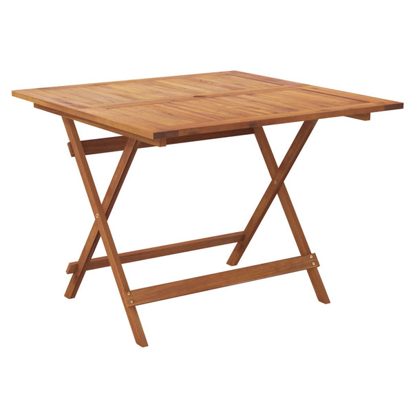 Kokoontaittuva puutarhapöytä 90x90x75 cm täysi akasiapuu