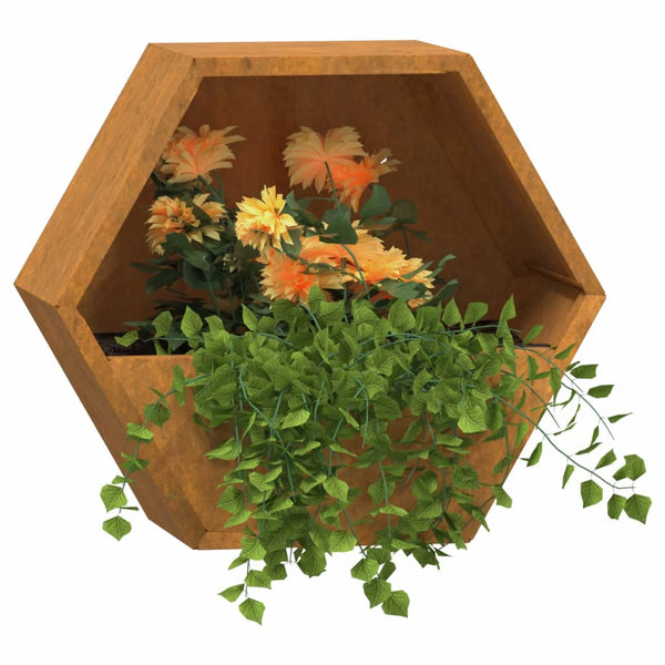 Ruoste corten teräs kukkalaatikot Wes 30x10x25cm (2 kpl)