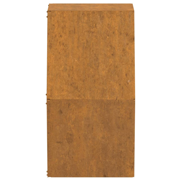 Ruoste corten teräs kukkalaatikot Wes 30x10x25cm (2 kpl)