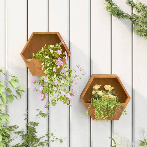 Ruoste corten teräs kukkalaatikot Wes 30x10x25cm (2 kpl)