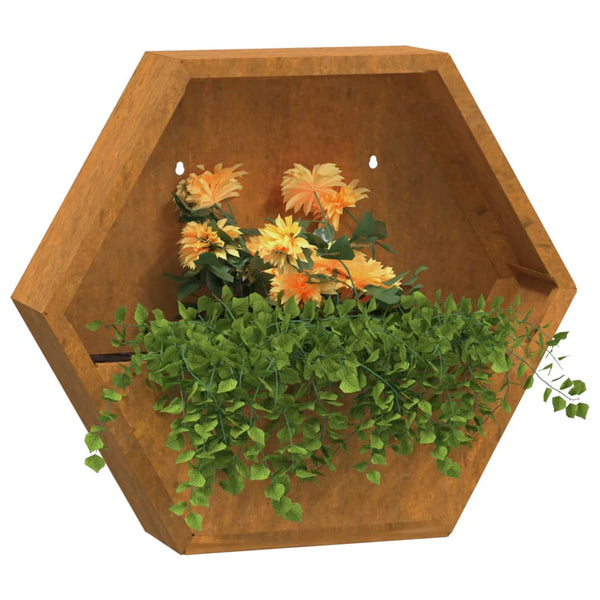 Ruoste corten teräs kukkalaatikot Wes 46x10x40cm (2 kpl)
