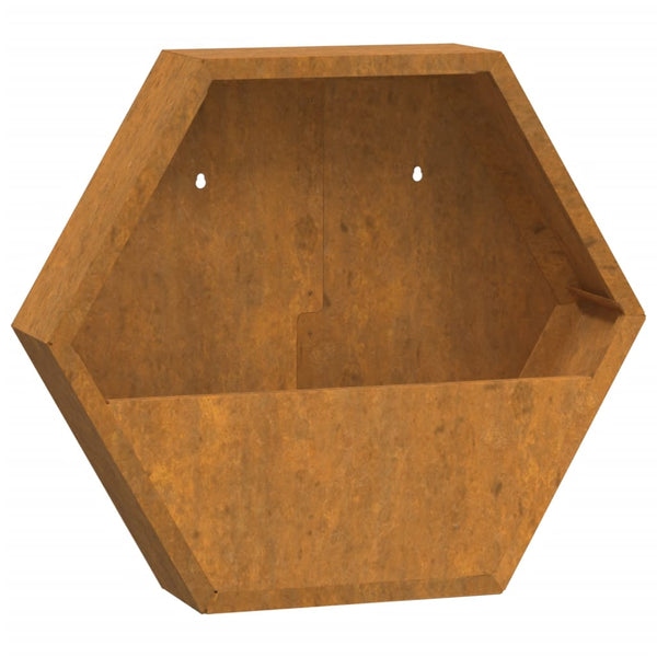 Ruoste corten teräs kukkalaatikot Wes 46x10x40cm (2 kpl)