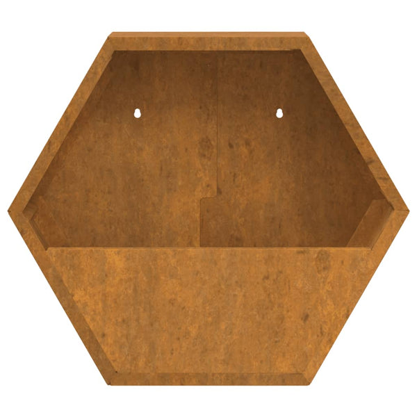Ruoste corten teräs kukkalaatikot Wes 46x10x40cm (2 kpl)