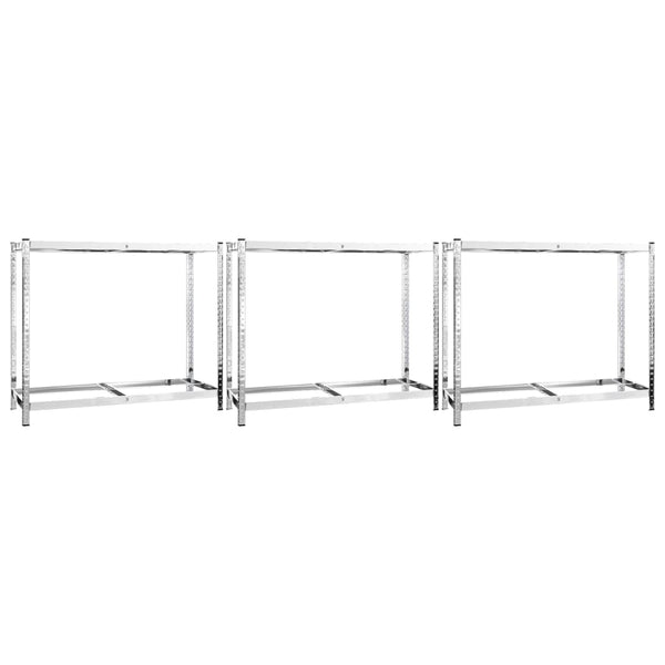 2-tasoinen Rengasteline 3 kpl hopea 110x40x110 cm teräs